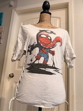 Spider-Man Venom Upcycled Cutout Tee – Size Small